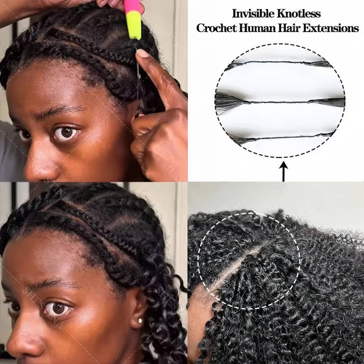 12A Deep Wave Full Head Human Crochet Hair for Black Women Extensions PreSeparated Reusable Loose Wave Feather Crochet Bulk Hair