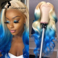 Cosplay Colored Green Grey Pink Blue Red Body Wave 28 Inches 13x4 HD Lace Frontal Wigs Brazilian Human Hair Wig For Women