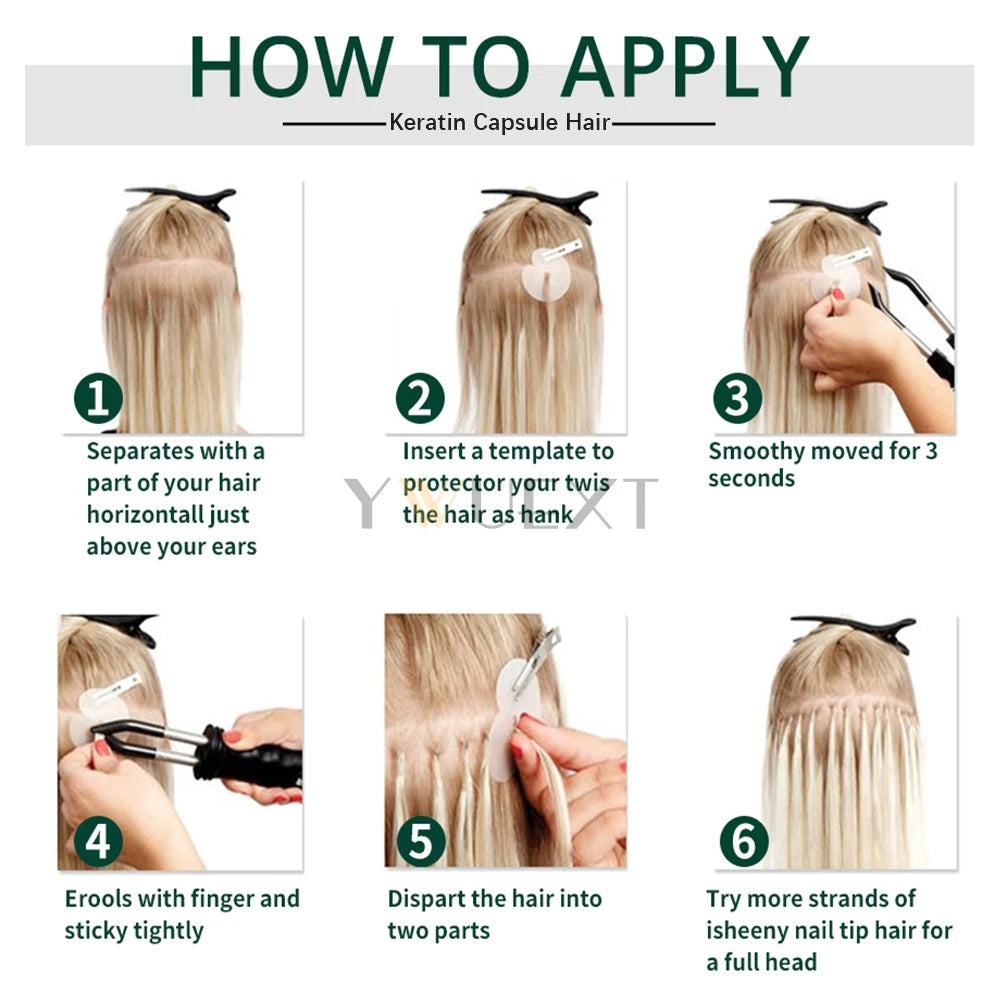K Tip Hair Extensions Keratin Human Hair Hot Fusion Hair Extension European Hair Keratin Glue Machine Remy 12-20 inches