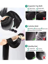36 40 Inch Straight Human Hair Bundles 100% Human Hair Raw Virgin Unprocessed Hair Extensions Weave 3 4 Bundle Deals For Women