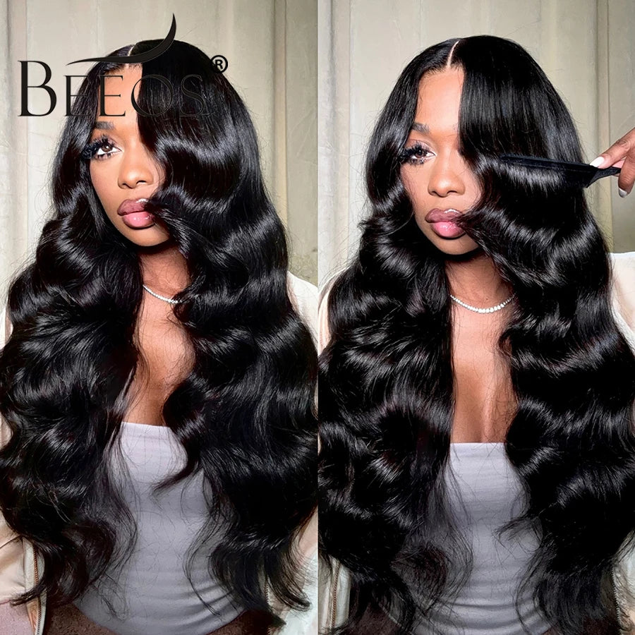 250% Glueless 2x6 HD Lace Closure Wigs Body Wave Preplucked Wear Go HD Transparent Lace Frontal Human Hair Wigs For Women