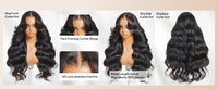UNice 13x4 HD Real Scalp™ Wig Pull And Go Drawstring Loose Wave Human Hair Wig With Face Framing Curtain Bangs