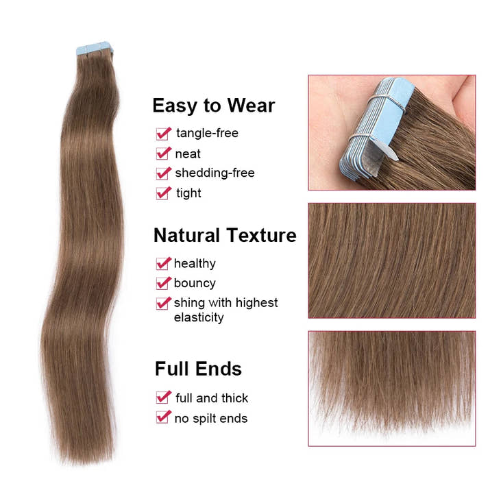 Straight Tape in Hair Extension Human Hair 2g/pc 20pcs Brazilian Remy Human Hair Natural Human Hair Extensions Tape in Extension