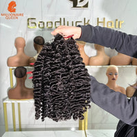 Millionaire Queen Feather Hair Weft 15A Burmese Curly 100% Real Human Hair Weave Knotless Crochet Pre-Separated Hair Extensions