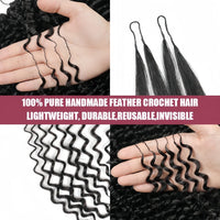 12A Deep Wave Full Head Human Crochet Hair for Black Women Extensions PreSeparated Reusable Loose Wave Feather Crochet Bulk Hair