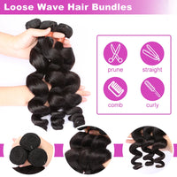 30 38 40 Inch Loose Deep Wave Double Weft Human Hair Curly Bundles Extensions Tissage Unprocessed Brazilian Hair 1 2 3 4 Weave