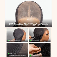 UNice Bye Bye Slip 7x5 Lace Black Cherry Pre Layered Wolf Bob Wig With Wispy Bangs & Drawstring Wear Go Glueless Human Hair Wig