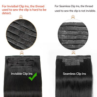 Invisible PU Weft Clip In Extension Human Hair Injected Clip in Hair Weft Machine Remy 12"-24" 7Pcs Silk Straight Clip On Hairs