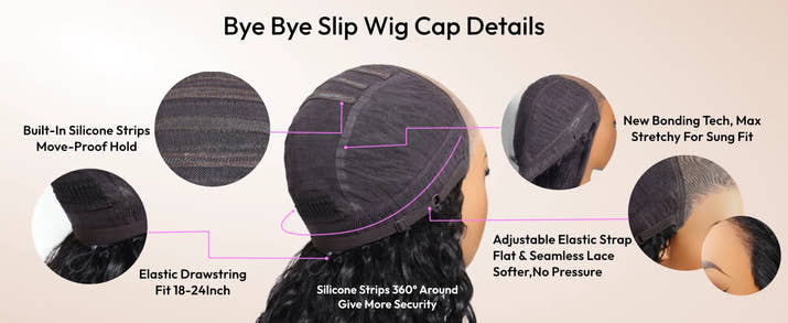 UNice Bye Bye Slip 7x5 Lace Black Cherry Pre Layered Wolf Bob Wig With Wispy Bangs & Drawstring Wear Go Glueless Human Hair Wig