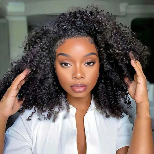 4C edges Kinky Curly Bob Wig