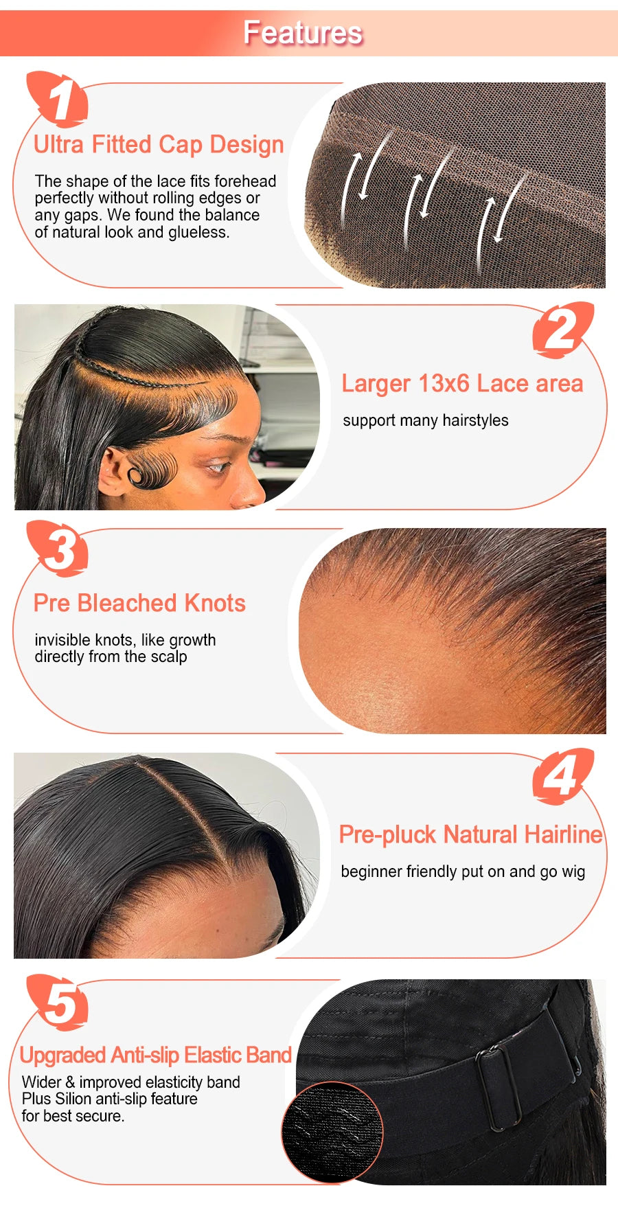 BEEOS Ultra Fitted 13X6 Glueless Wig Human Hair Ready To Wear Skinlike HD Lace Straight Human Hair Lace Frontal Wig Brazilian
