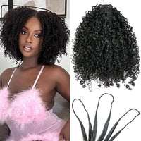 120g 240g Afro Kinky Curly Crochet Human Hair Knotless Pre-Separated Crochet Feather Hair Extensions Curly 100% Human Hair