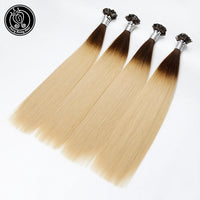 Fairy Remy Hair 0.5g/strand 12/14 inch Real Remy K Flat Tip Human Hair Extensions Silky Straight Pre Bonded Keratin Hair