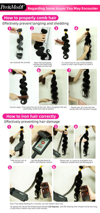 PerisModa 100% Human Hair Body Wave Bundles Human Hair Brazilian Natural Black 3/4 Bundle Deals Virgin Hair Raw Hair Extensions