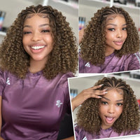 Custom Braided Curly Lace Front Wig