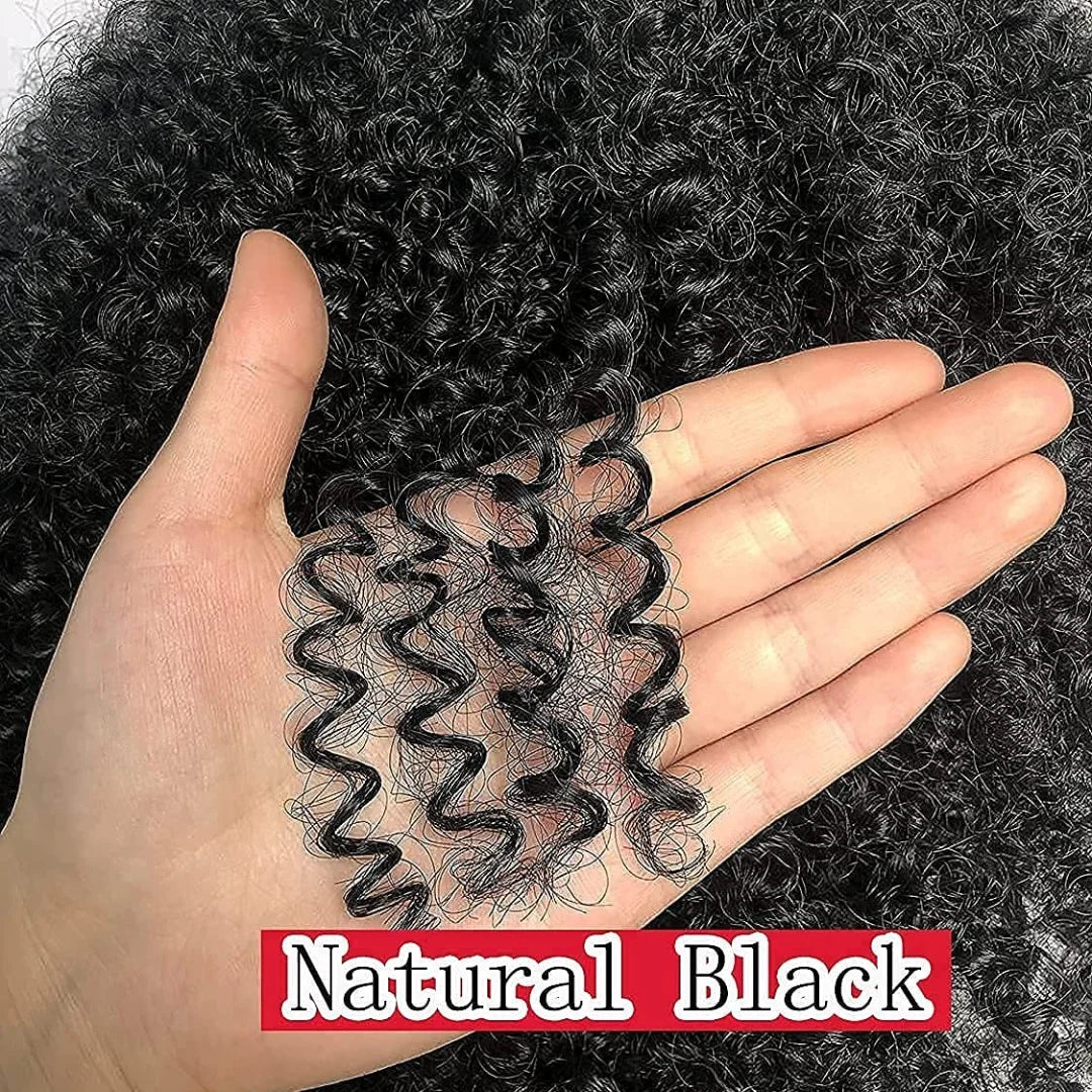 Afro Kinky Curly Wigs With Bangs For Women Brazilian Hair Machine Made Wig Short Afro Curly Human Hair Wigs 180 Density