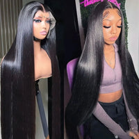 250 Density 13x6 HD Bone Straight Lace Front Wigs Human Hair Brazilian 40 42 Inch Glueless Lace Frontal Human Hair Wigs For Wome