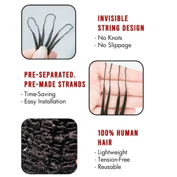Millionaire Queen Feather Hair Weft 15A Burmese Curly 100% Real Human Hair Weave Knotless Crochet Pre-Separated Hair Extensions