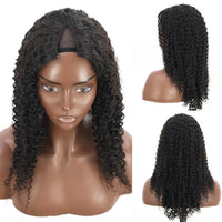 V-Part Kinky Curly Human Hair Wig