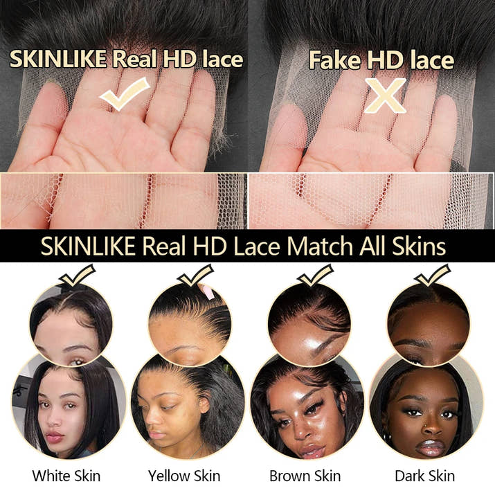 BEEOS Undetectable 13x6 HD Lace Frontal Wig Pre plucked 13x4 HD Lace Full Front Human Hair Wigs For Women Bone Straight Wig 34in