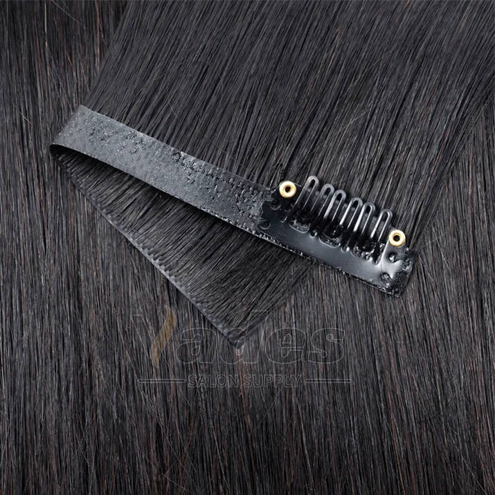 Invisible PU Weft Clip In Extension Human Hair Injected Clip in Hair Weft Machine Remy 12