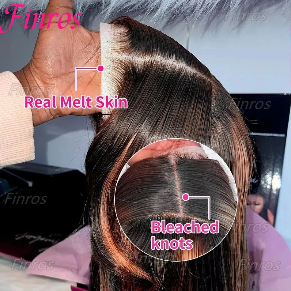 Finros 1b30 Highlight Glueless Human Hair Wigs Ready To Wear Pre Cut Ombre Blonde 13x6 Hd Frontal Body Wave Wigs For Black Women