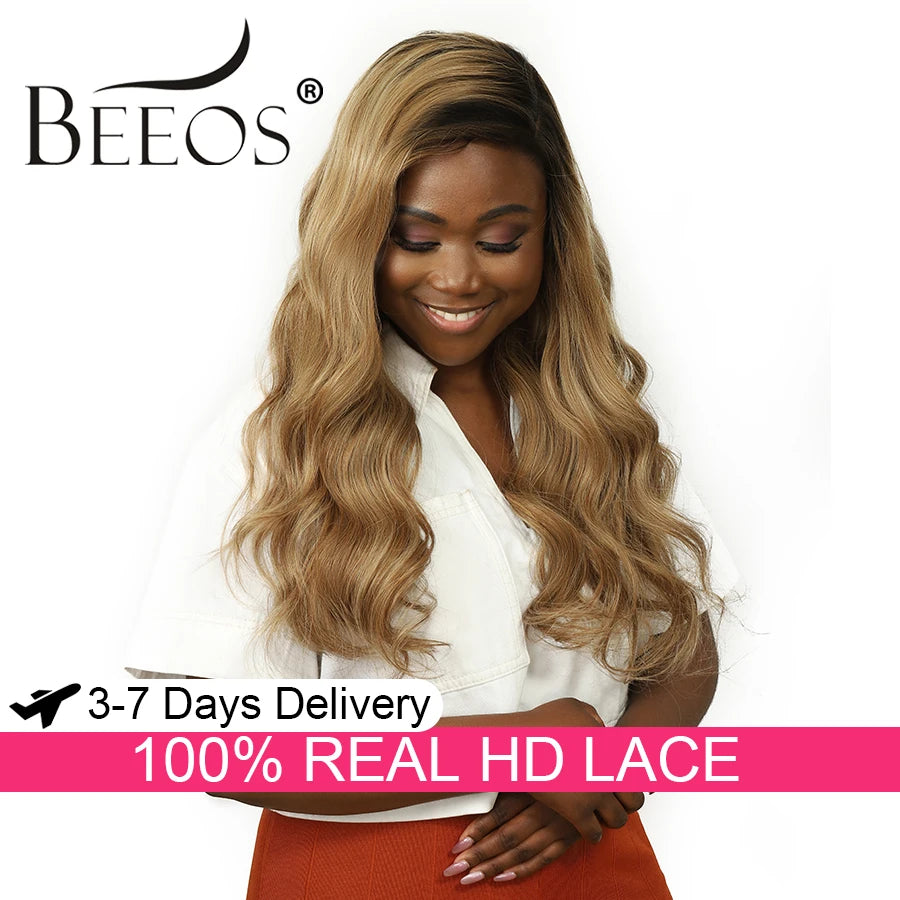 Ombre 13x6 HD Lace Frontal Human Hair Wigs 15A Raw Human Hair 100% Human Hair Deep Part Color Pre Plucked Blonde Wig For Women