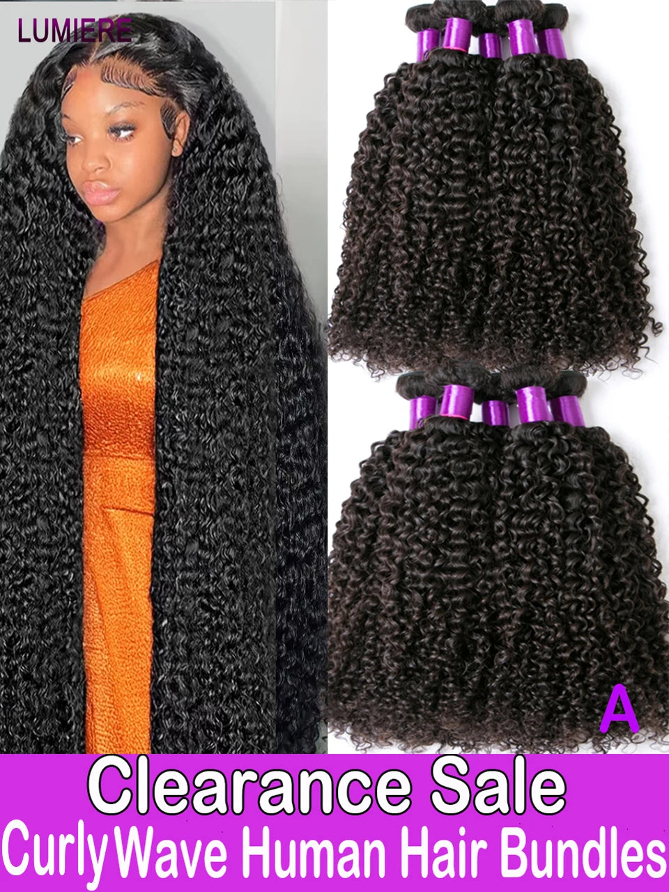 100% Virgin Afro Deep kinky Curl human hair HD Transparent Lace Front Closure with bundles