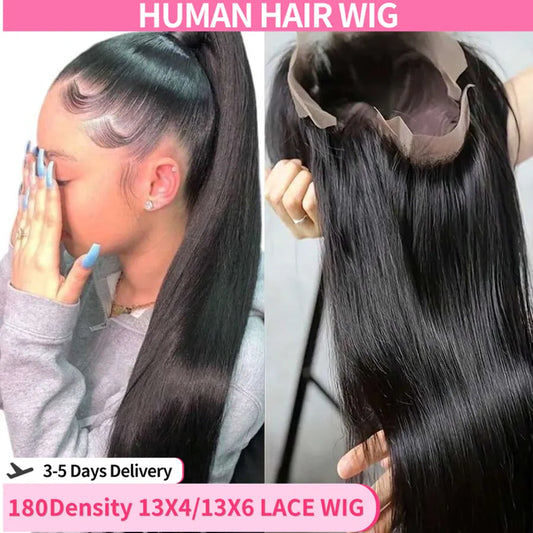 32Inch 360 Lace Wig Straight Lace Front Wig 13x4 13x6 Human Hair Wigs For Women Brazilian Hair Pre Plucked 4x4 Lace Closure Wig