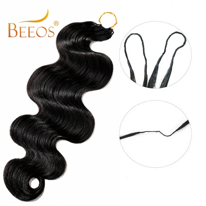 Body Wave Crochet Human Hair Knotless Pre-Separated Feather Lightweight Human Crochet Hair Extensions For Braids Twist For Women