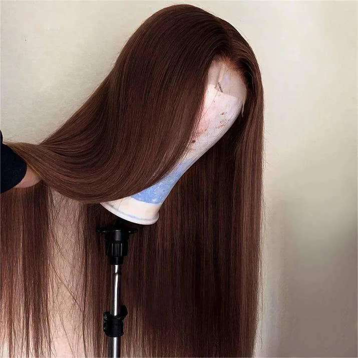 13x4 Chocolate Brown Straight Lace Front Human Hair Wigs 360 Lace Wig 100% Human Hair Pre Plucked Lace Frontal Wig For Women