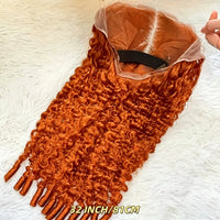 Ginger Orange Burmese Curly Human Hair Wig Pre Plucked 13x6 Hd Lace Front Human Hair Wig #350 Colored Wig Human Hair 200 Density