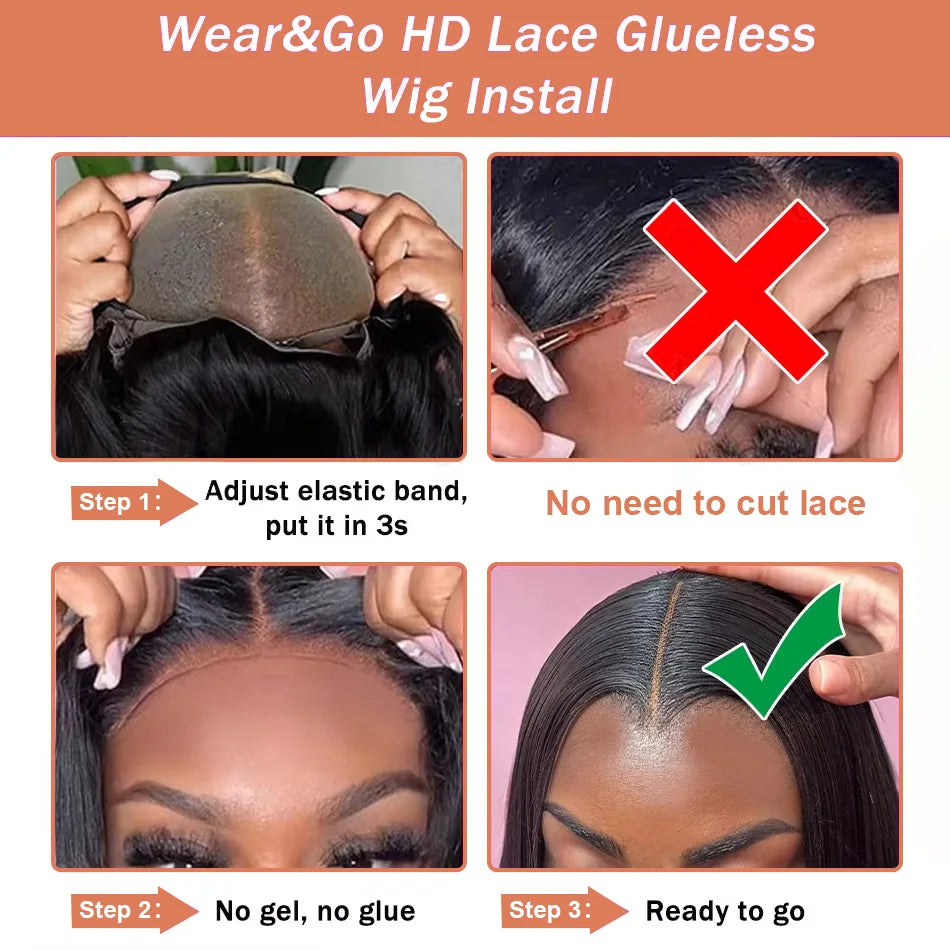 Bone Straight 13x6 HD Lace Frontal Wig 5x5 Closure Glueless Wig 100% Human Hair 30 40 Inch 13x4 Transparent Lace Pre Plucked Wig