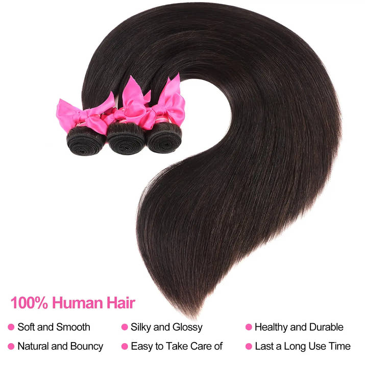 Straight Bundles Human Hair 12A Human Hair 4 Bundles Straight Hair 20 22 24 26 Inch Brazilian Virgin Deal Human Hair Extensions