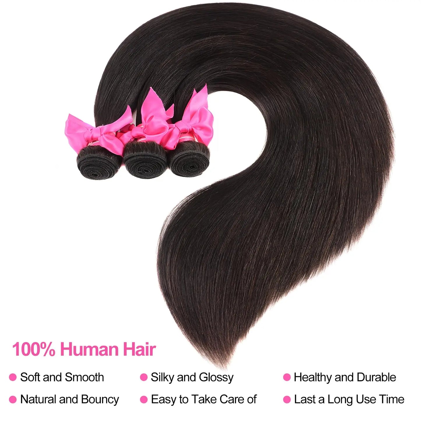 Straight Bundles Human Hair 12A Human Hair 4 Bundles Straight Hair 20 22 24 26 Inch Brazilian Virgin Deal Human Hair Extensions