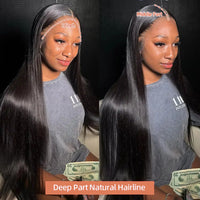 Bone Straight 13x6 HD Lace Frontal Wig 5x5 Closure Glueless Wig 100% Human Hair 30 40 Inch 13x4 Transparent Lace Pre Plucked Wig