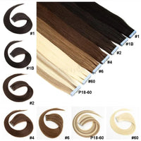 Invisible Tape In Extensions Human Hair Seamless Pu Skin Weft Injected Hair Extensions Hand Tied Adhesives Tape-Ins 10pcs/pack