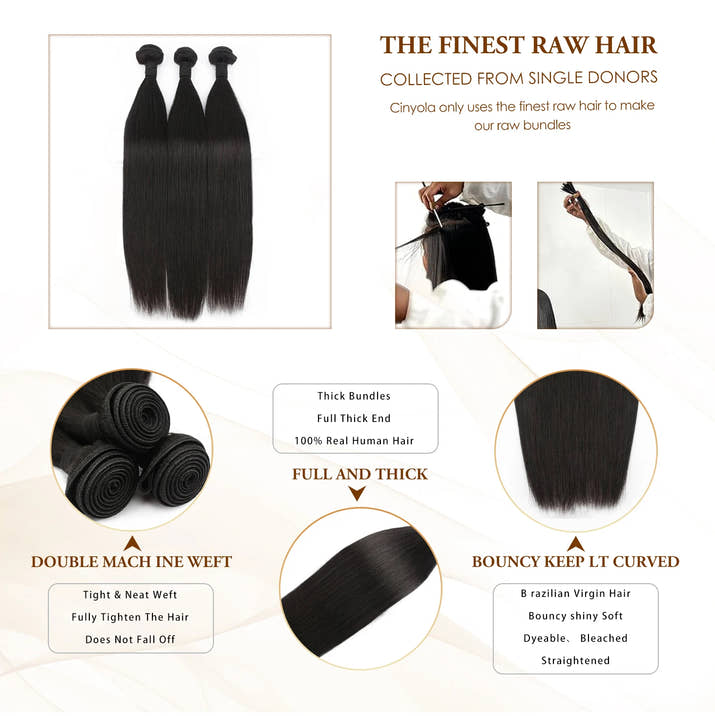 100% Human Hair 36 40 Inch Bone Straight Raw Hair Human Hair Bundles Extensions 3 4 Bundle Black Brazilian Remy  Weave  Bundles