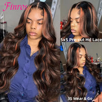 Finros 1b30 Highlight Glueless Human Hair Wigs Ready To Wear Pre Cut Ombre Blonde 13x6 Hd Frontal Body Wave Wigs For Black Women