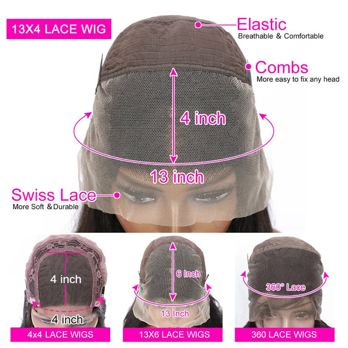 13x4 Chocolate Brown Straight Lace Front Human Hair Wigs 360 Lace Wig 100% Human Hair Pre Plucked Lace Frontal Wig For Women