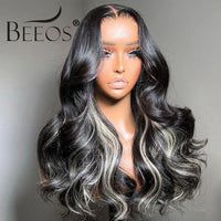 BEEOS 1B/613 Oreo Highlight 13x6 HD Lace Frontal Wig 250% Pre plucked 613 Blonde Body Wave 5x5 HD Lace Closure Wig For Women