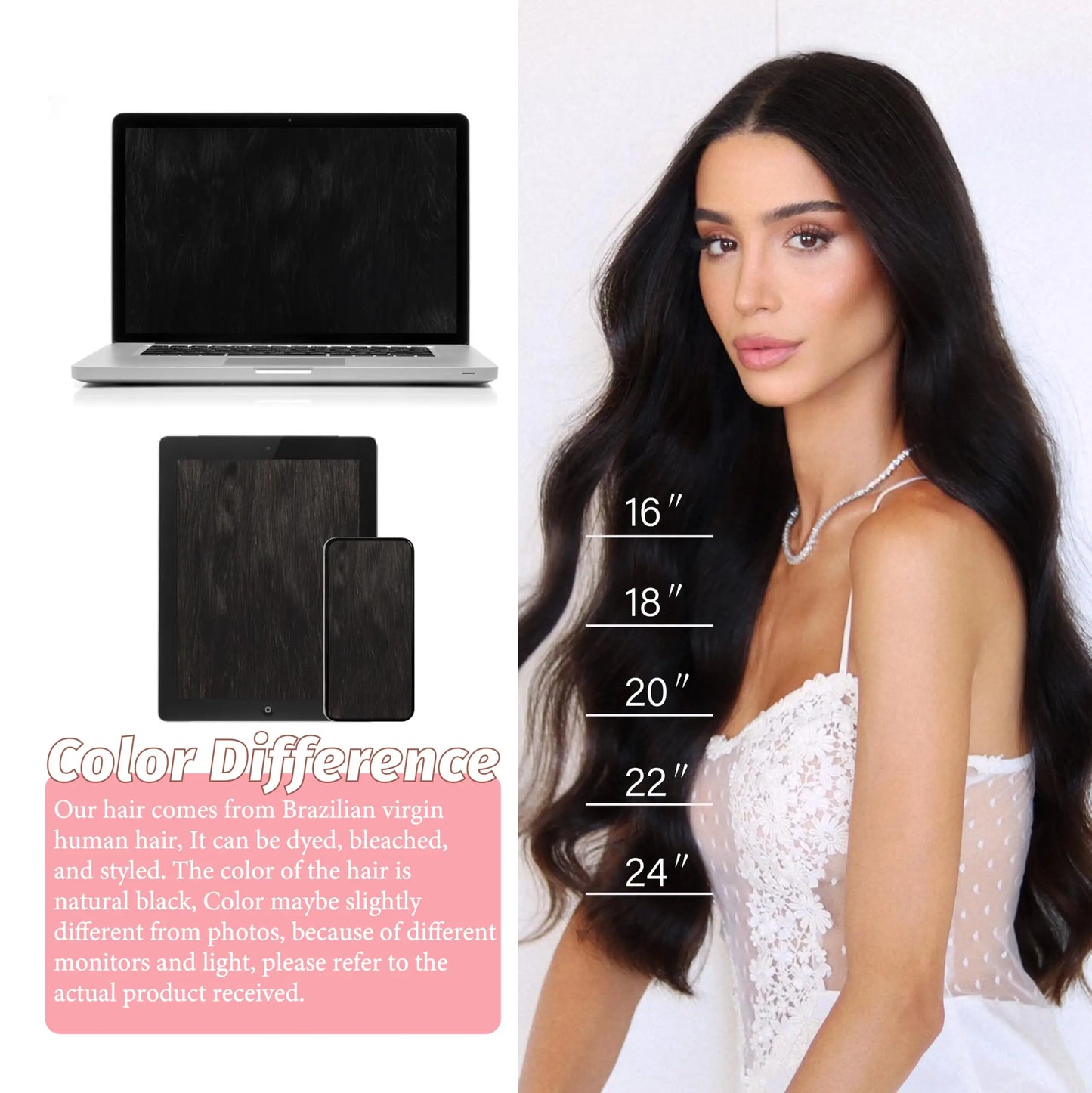 Straight Clip in Hair Extensions Human Hair 8pcs #1B Double Weft Clip in Human Hair Extensions Natural Black Color For Women