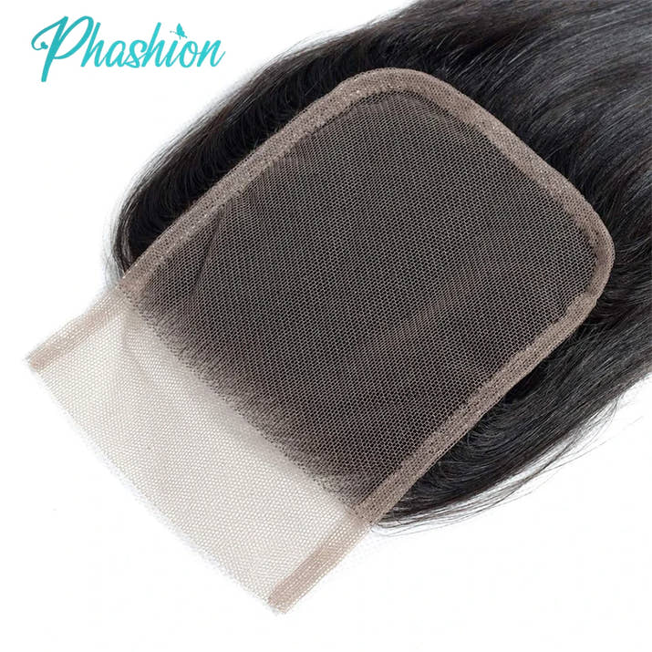 Phashion Ear to Ear 13X4 Lace Frontal Straight 4x4 5X5 Closure Only Body Wave Pre Plucked Swiss Transparent 100% Remy Human Hair