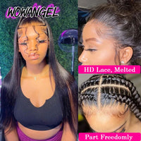 WowAngel HD Full Lace Wig All Skins Melted Human Hair Wig 26in Straight HD Lace Wigs Natural Scalp Remy Brazilian Hair For Woman