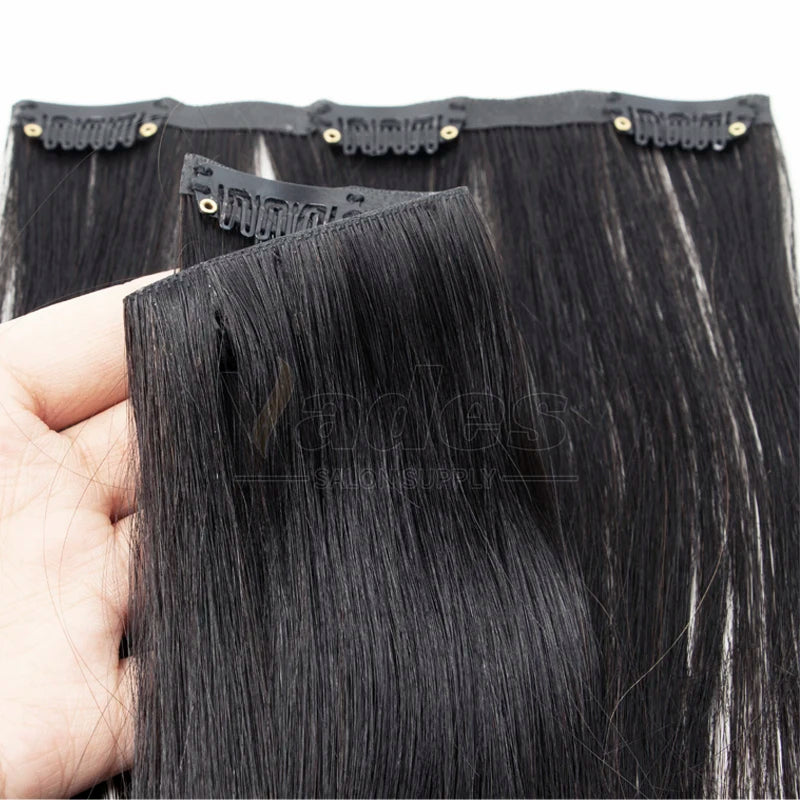 Invisible PU Weft Clip In Extension Human Hair Injected Clip in Hair Weft Machine Remy 12"-24" 7Pcs Silk Straight Clip On Hairs