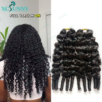 Feather Crochet Human Hair Extensions Curly Water Wave Knotless Pre-Separated Feather Crochet Human Hair With Tight Curly Ends