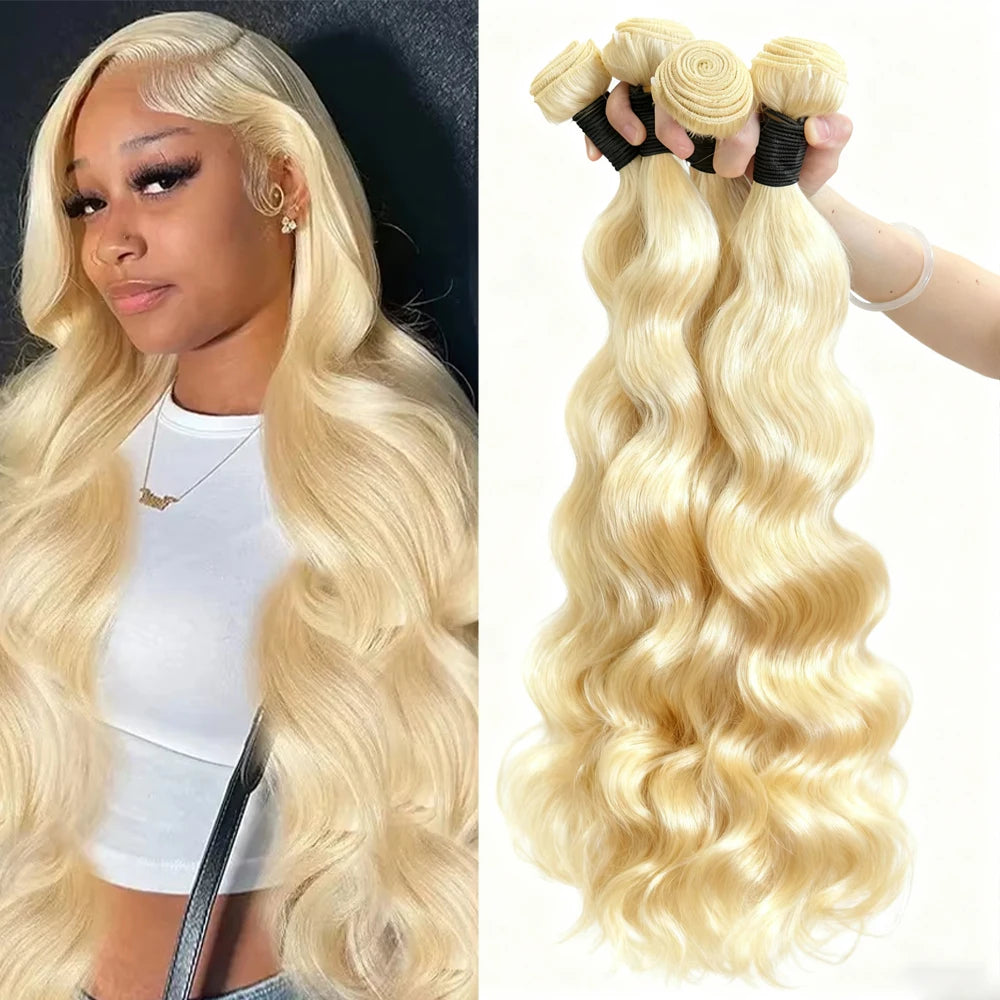 16A Blonde 613 Body Wave Human Hair Bundles 100% Unprocessed Brazilian Remy Hair 30 40 Inch raw hair bundles Weave Extension