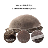 Full Lace Toupee For Men Human Hair Systems Unit Men's Lace Base Wig Breathable Male Capillary Prothesis Man Wigs