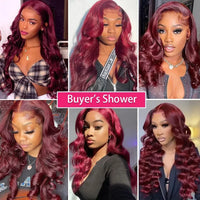14A 99J Burgundy Body Wave Human Hair Bundles 36 38 Inch Wine Red Brazilian 100% Unprocessed Raw Hair Bundles Extension Deals