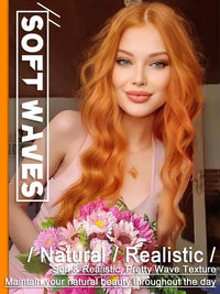 Synthetic Long Lace Wavy Wig for Women 26 Inch Middle Part Curly Natural Looking Heat Resistant Fiber for Daily Party Christmas
